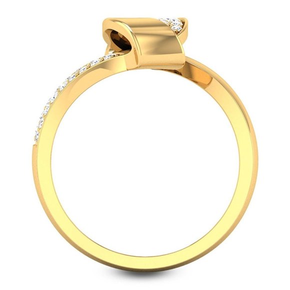 🎊 Fashion Twisted Cross Design Zircon Gold Rings for Women, EVGG1245 - Picture 3 of 6